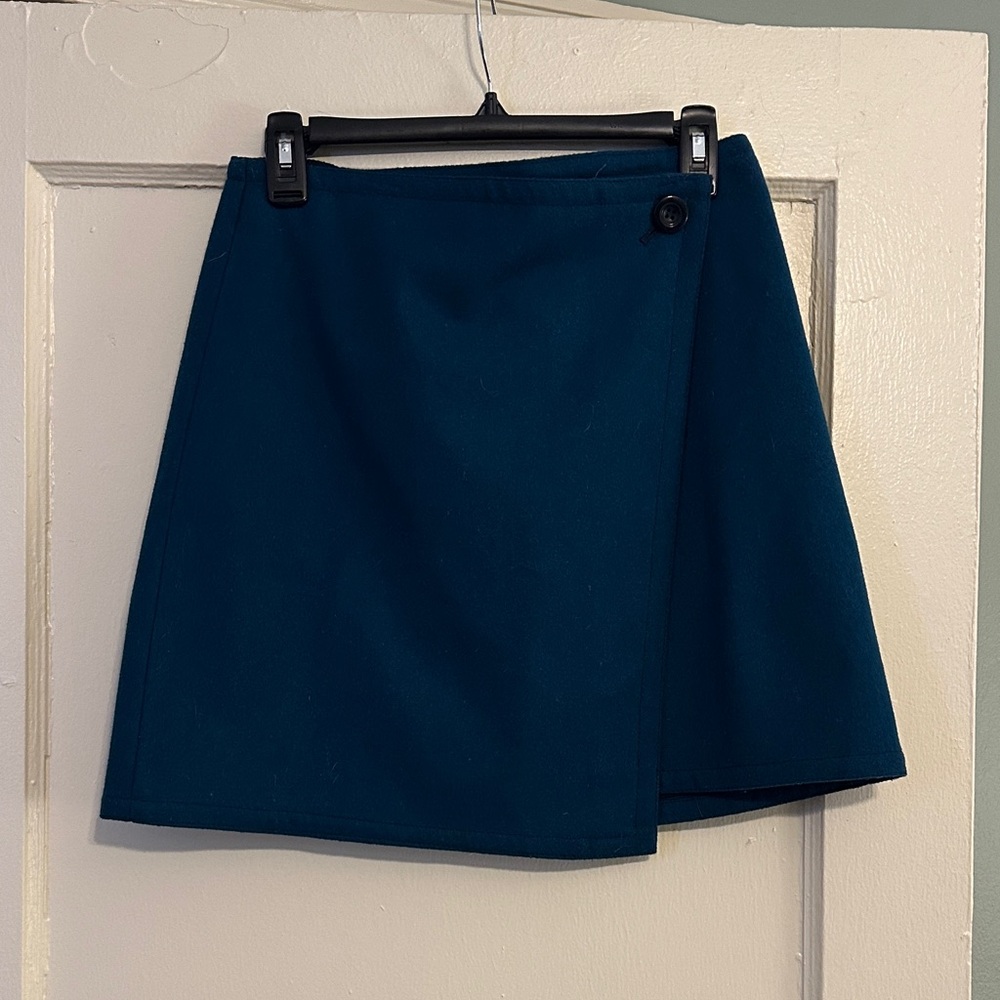 LOFT Emerald Green Wrap Mini Skirt